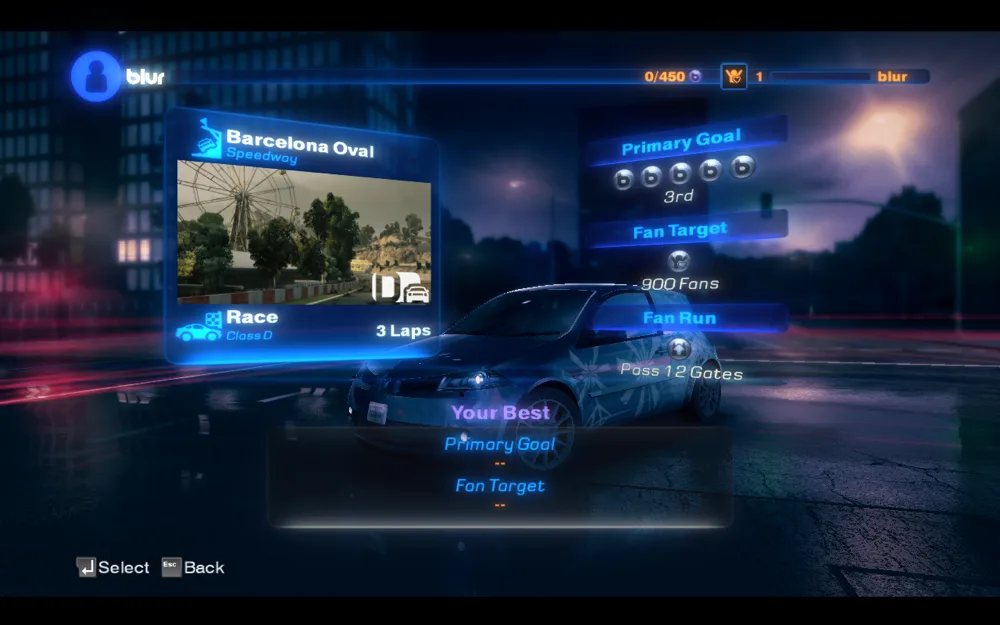 Career event screen